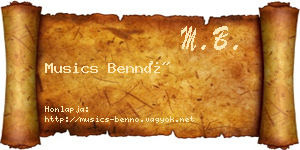 Musics Bennó névjegykártya